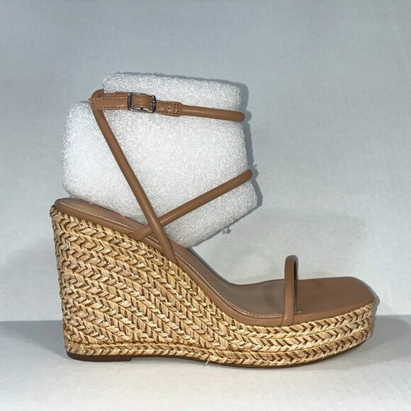 Steve Madden Shoes - NEW Steve Madden Women's Unify Platform Wedge Sandals in Natural Raffia Size 11M